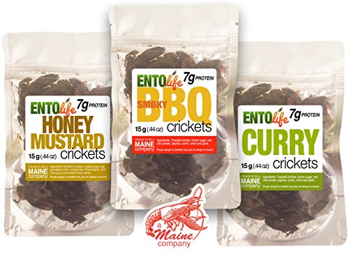 Cricket Sample Pack Six Pack - Sriracha - Chocolate Coffee - Sour Cream & Onion & BBQ - Curry - Honey Mustard