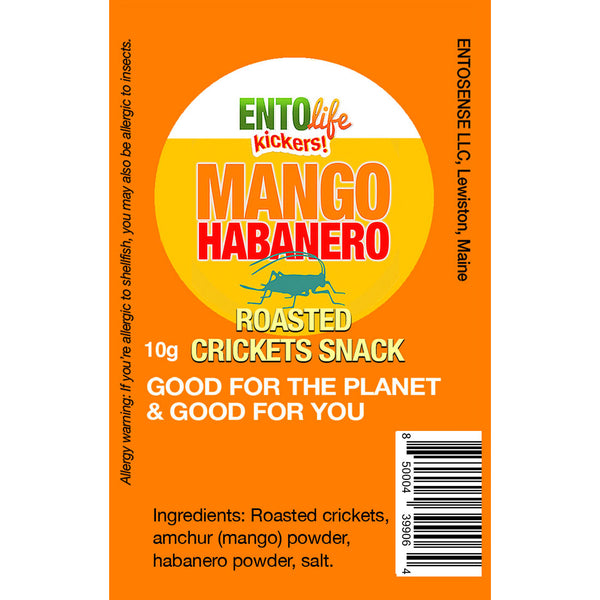 Mini-Kickers Mango Habanero Flavored Cricket Snack