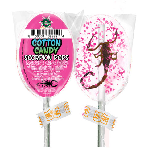 Scorpion Pops | Real Scorpions Encased in a Candy Sucker | Cotton Candy