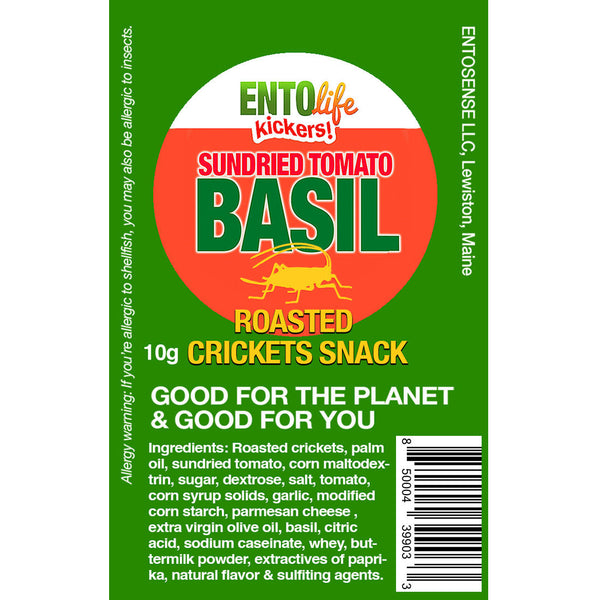 Mini-Kickers Sun-Dried Tomato Basil Flavored Cricket Snack